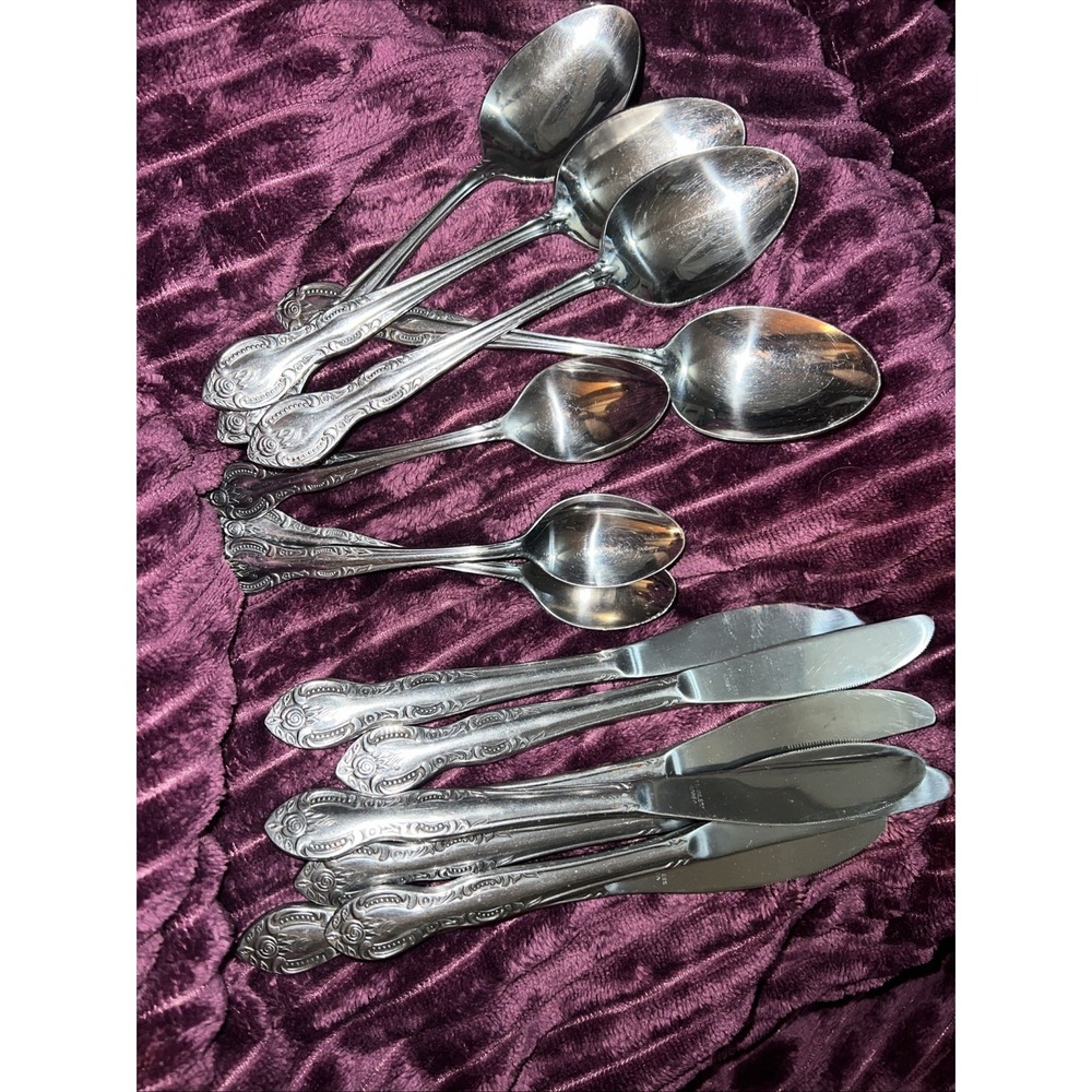 Hanford Forge 14 Piece Spoons And Knives CHARLESTON CLASSIC Stainless Set